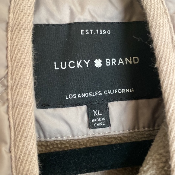 Lucky extra large puffer jacket coat taupe grey - Picture 3 of 4